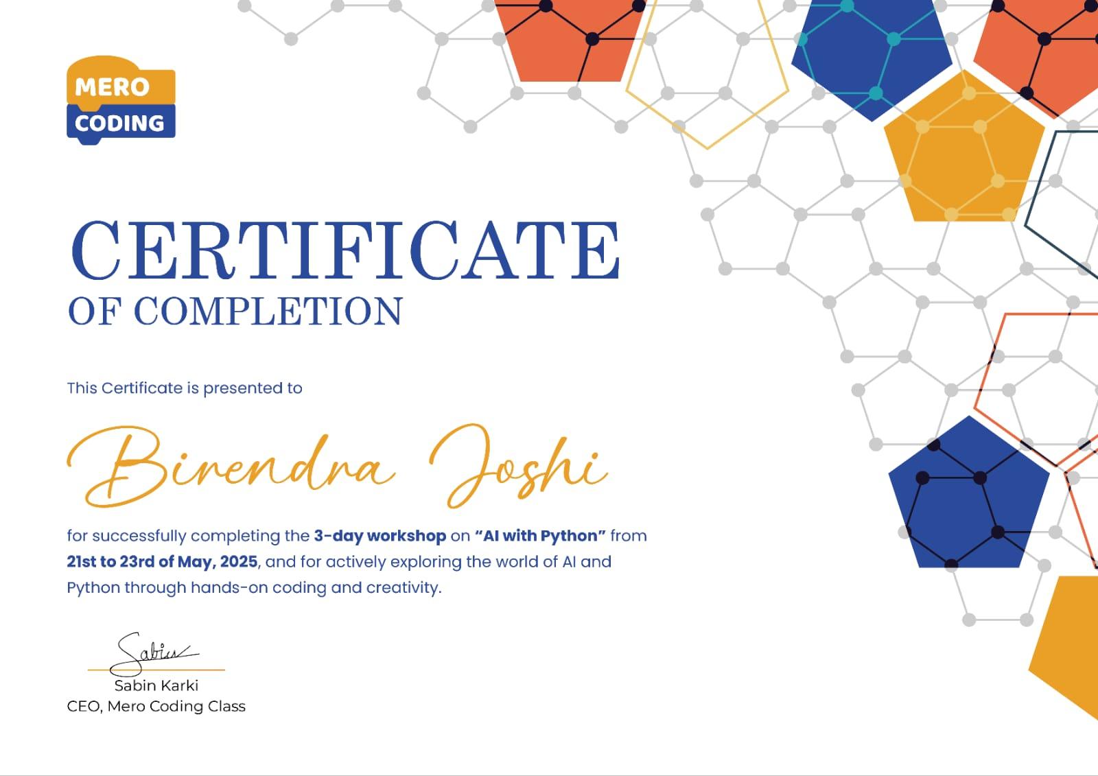 Certificate 1
